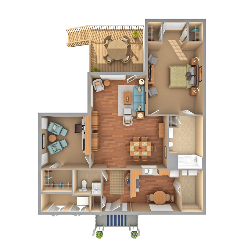 One Bedroom Duplex Cottage With Den Carol Woods