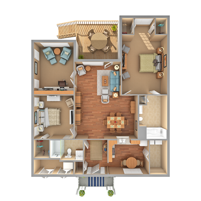 Two Bedroom Duplex Cottage With Den Carol Woods