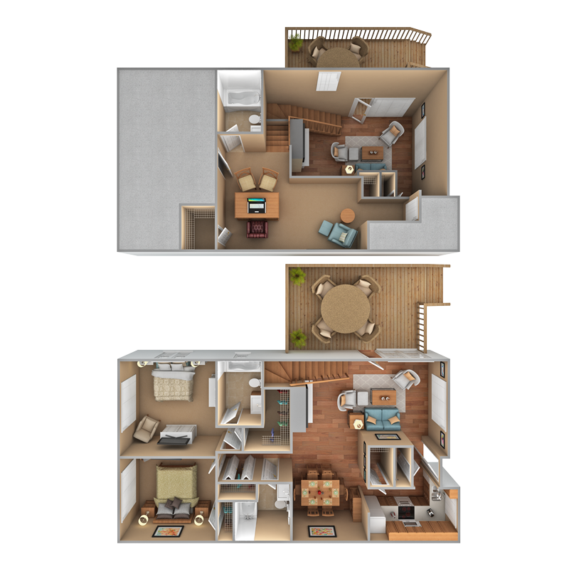 Two Bedroom Townhome with Loft Carol Woods Two Bedroom Townhome with Loft Carol Woods